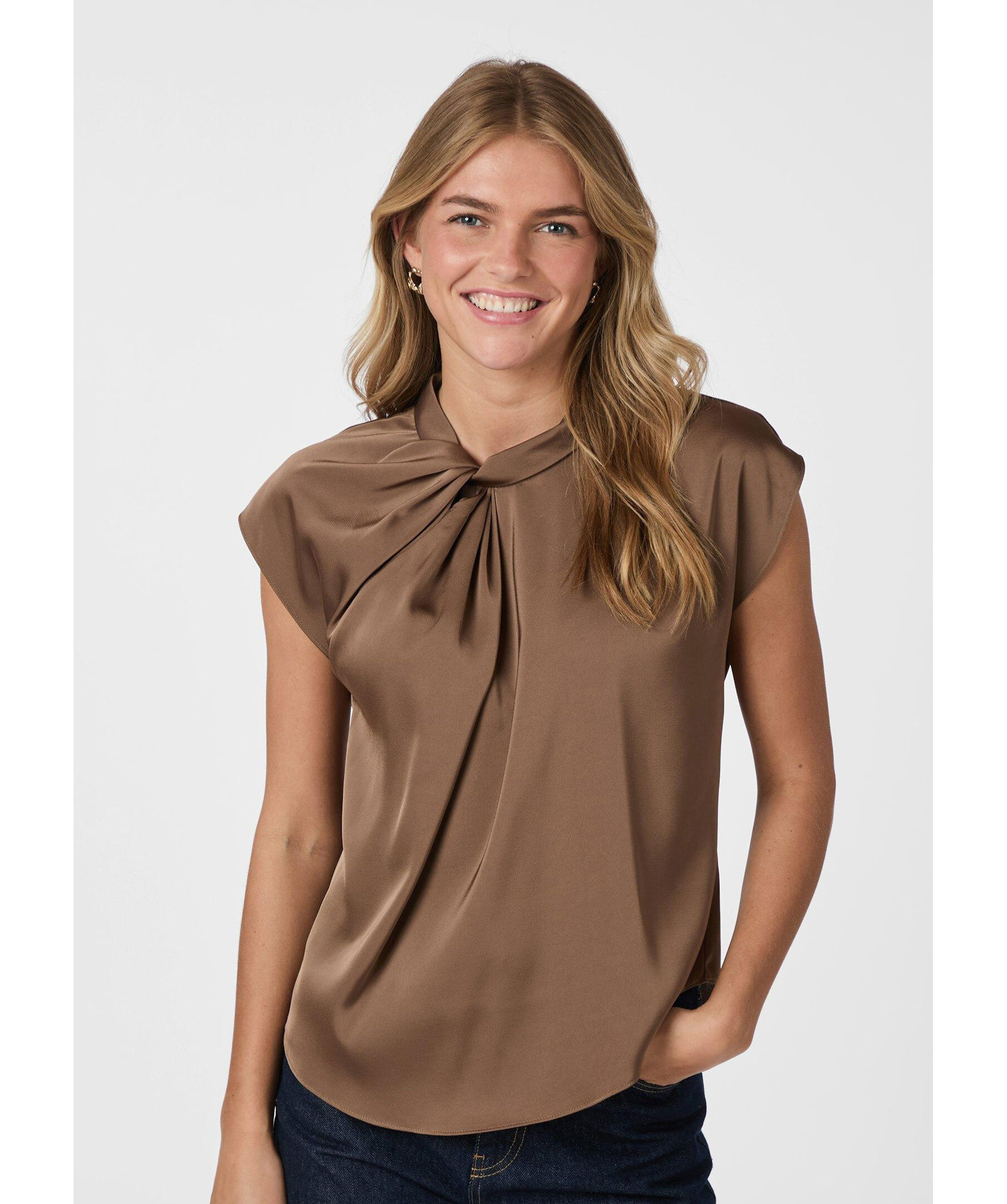 Fleur Drapy Satin Blouse