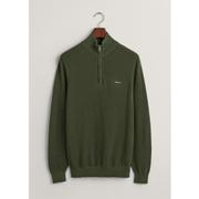 Cotton pique half zip