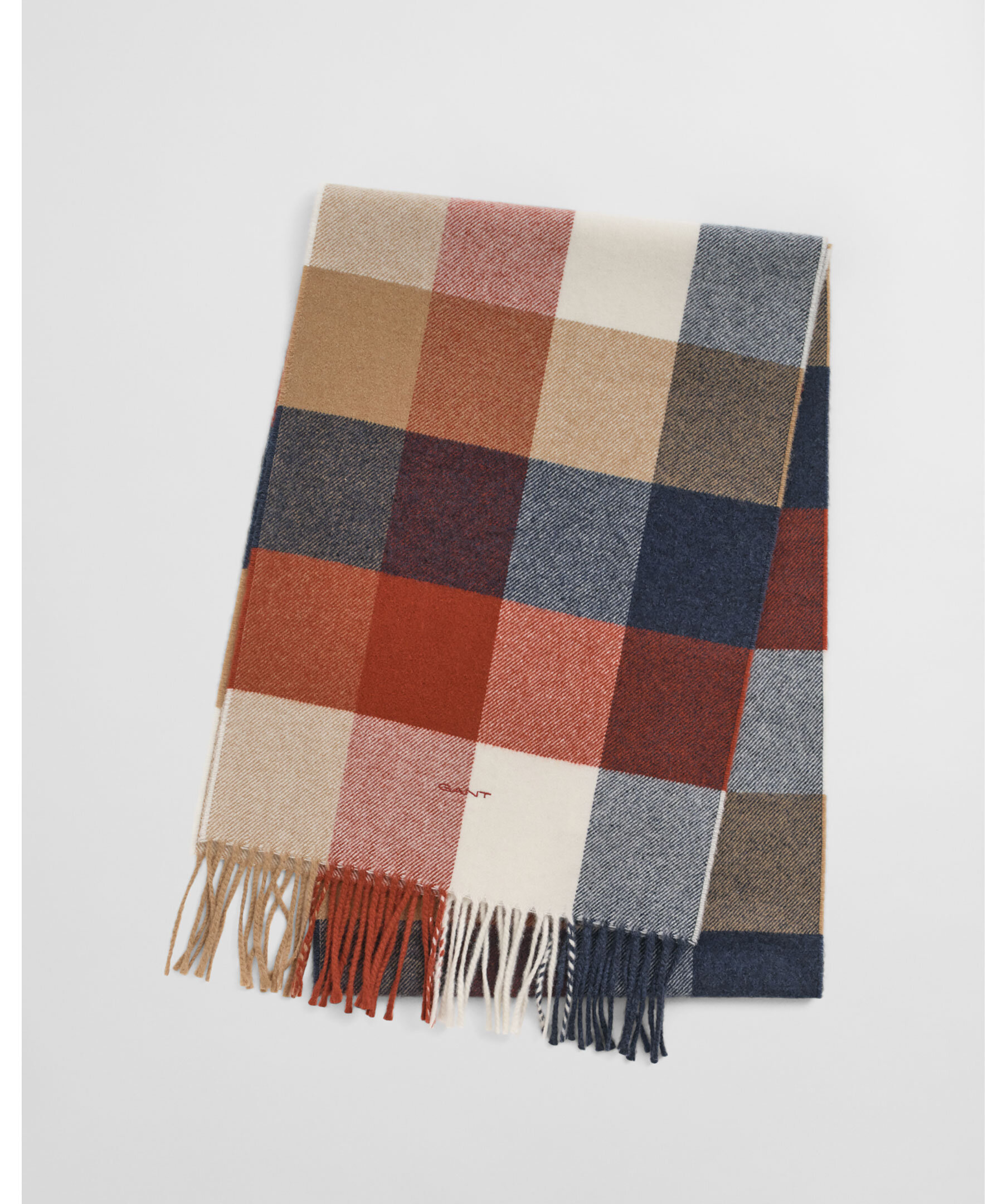 Wool multi checked scarf