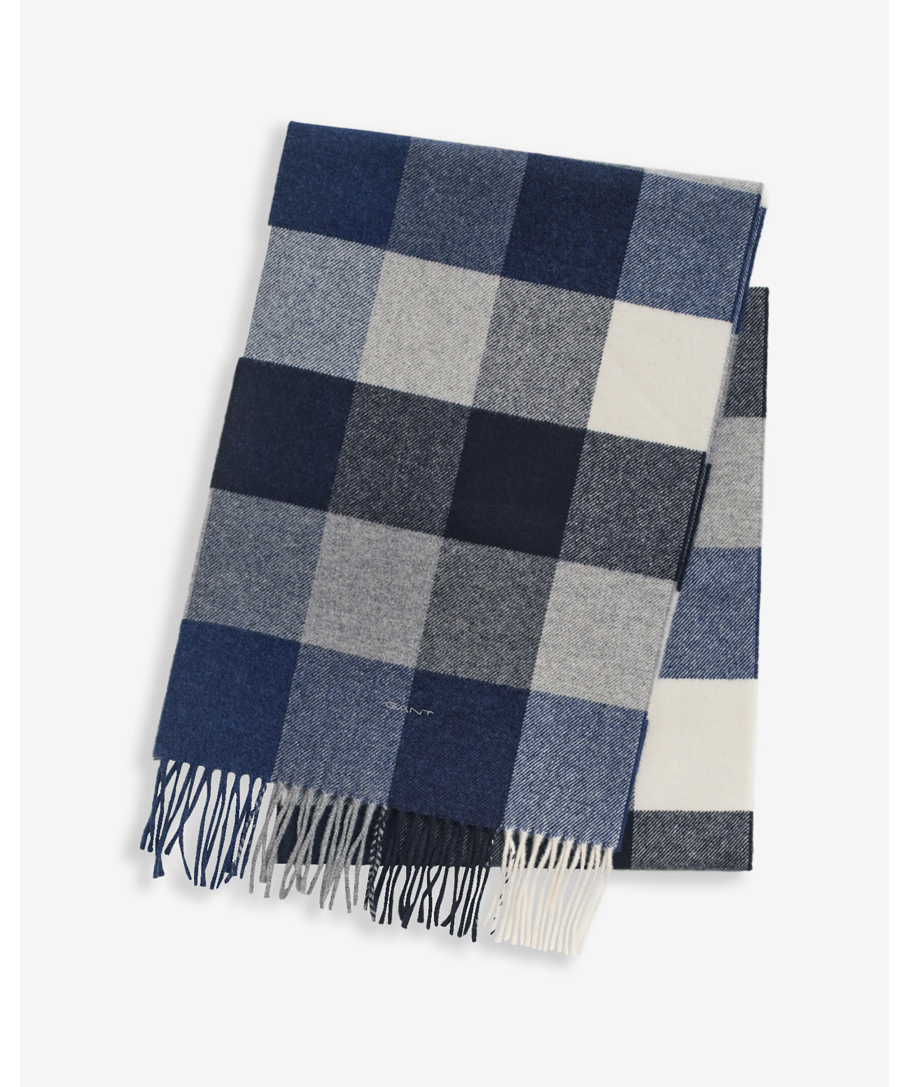 Wool multi checked scarf