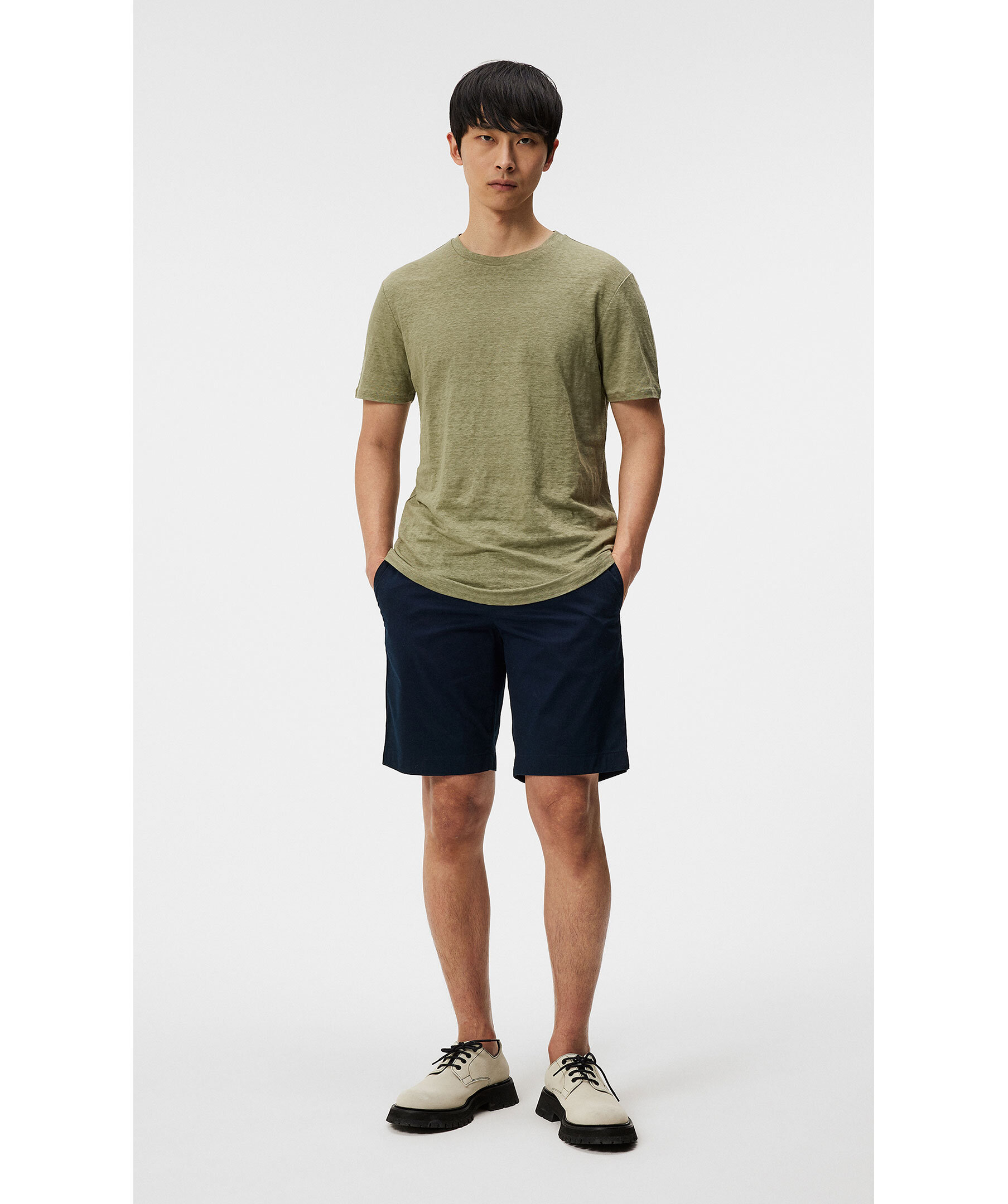 J.LINDEBERG｜ (Coma Linen Tee (FMJT13551-6855)) Coma Linen Tee / Moonbeam – J.Lindeberg