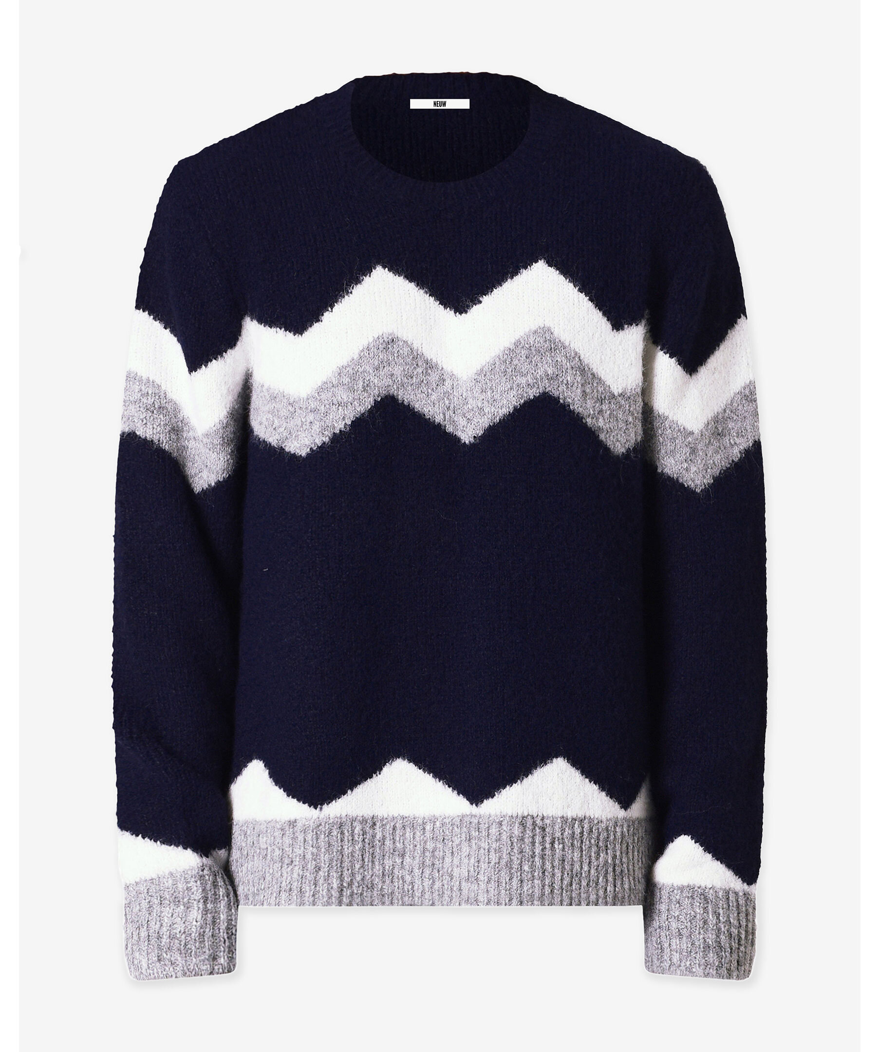Intarsia Zig Zag Crew